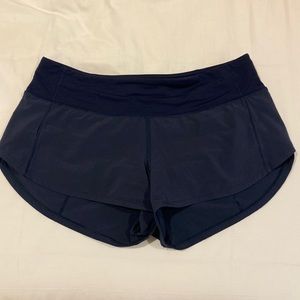 Navy Lululemon speed up shorts 2.5 inch